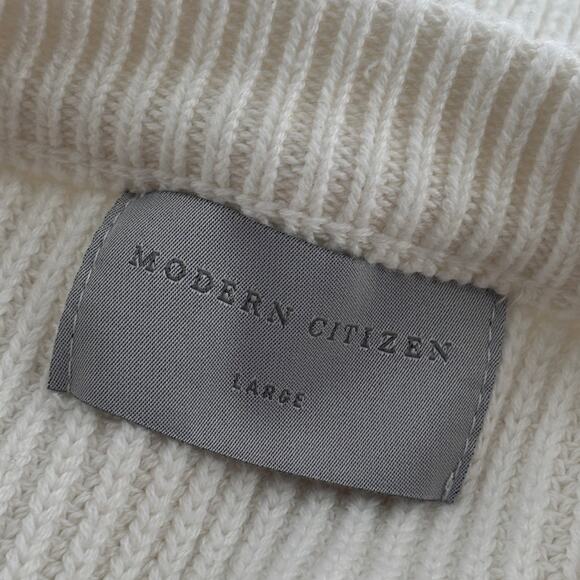Modern Citizen White Tate Organic Cotton Side Zip Sweater - Picture 10 of 12